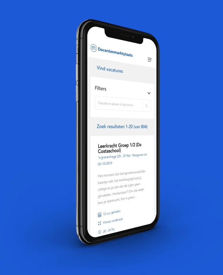Case - Docentenmarktplaats - Mobile